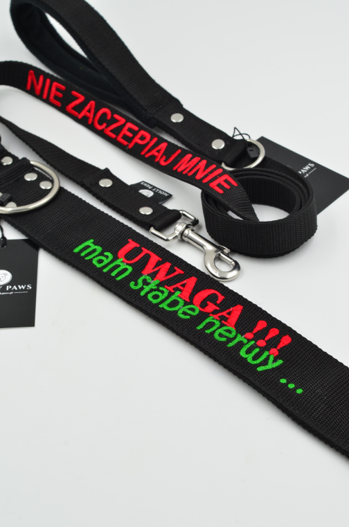 DSC_0577 2.5cm Smycz Z Rączką I Własnym Haftem STAL NIERDZEWNA - POLECANE