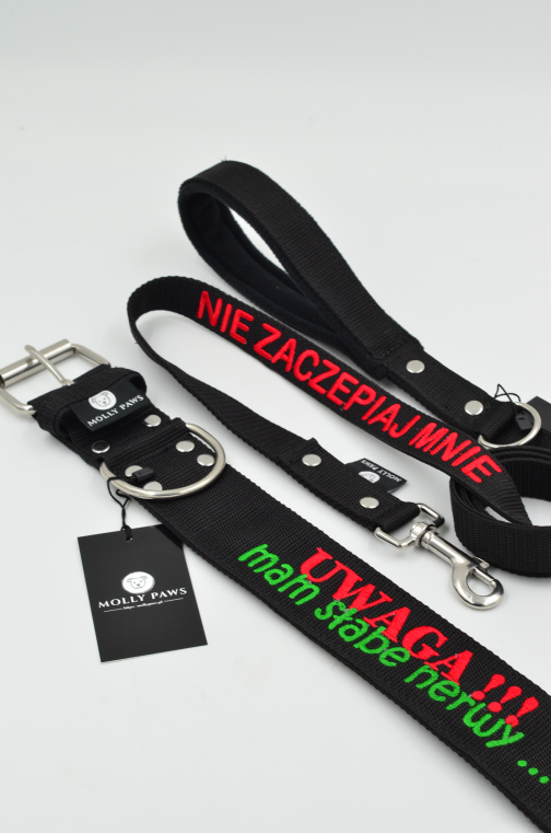 DSC_0581 2.5cm Smycz Z Rączką I Własnym Haftem STAL NIERDZEWNA - POLECANE