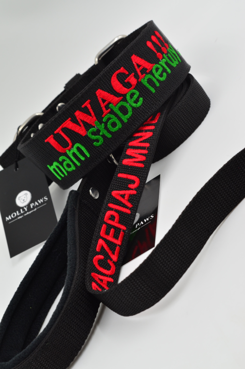 DSC_0596 2.5cm Smycz Z Rączką I Własnym Haftem STAL NIERDZEWNA - POLECANE