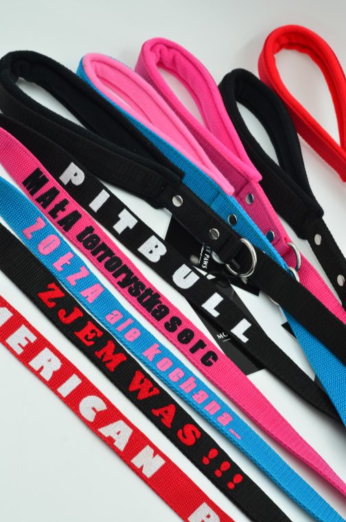 DSC_0926 2.5cm Smycz Z Rączką I Własnym Haftem STAL NIERDZEWNA - POLECANE