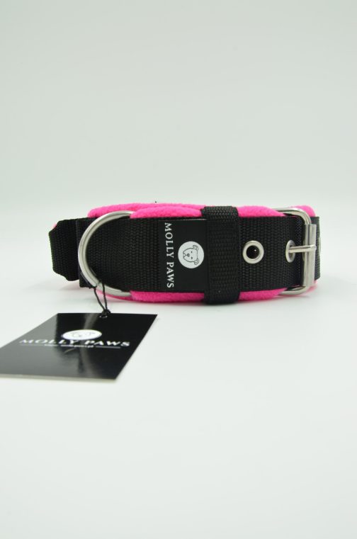 DSC_0057 Obroża z uchwytem haftem i polarem o szer. 4cm STAL NIERDZEWNA - POLECANE