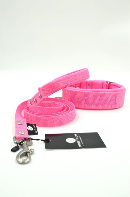 Obroża z polarem o sze.4cm Z Haftem STAL NIERDZEWNA - POLECANE