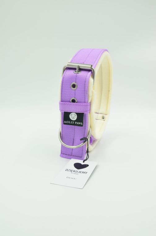 DSC_0312 Obroża z uchwytem haftem i polarem o szer. 4cm STAL NIERDZEWNA - POLECANE