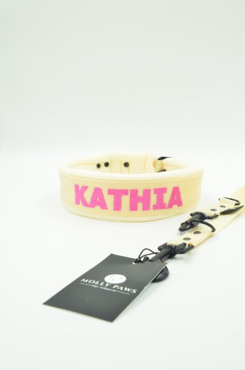 DSC_0360 Lekka Obroża z polarem i Haftem o szerokości 4cm