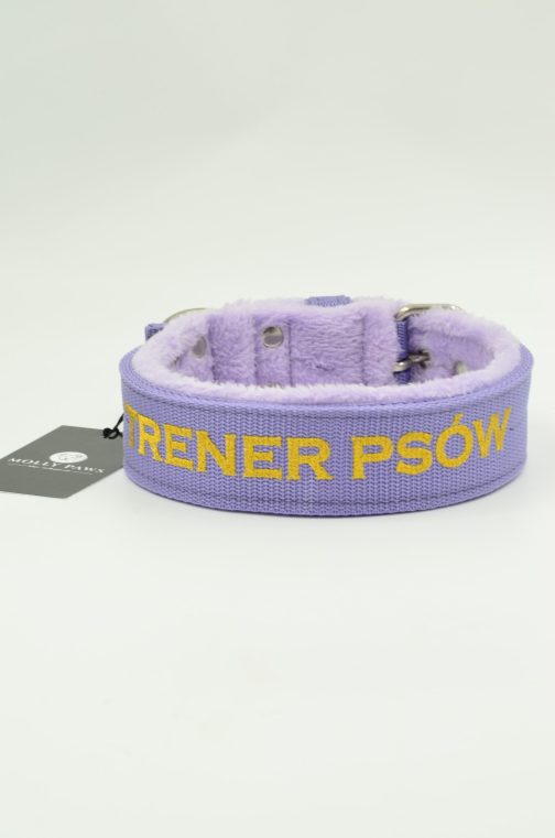 Obroża z polarem o sze.4cm Z Haftem STAL NIERDZEWNA - POLECANE