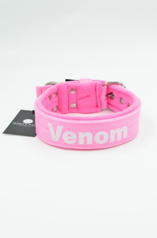 Obroża z polarem o sze.4cm Z Haftem STAL NIERDZEWNA - POLECANE