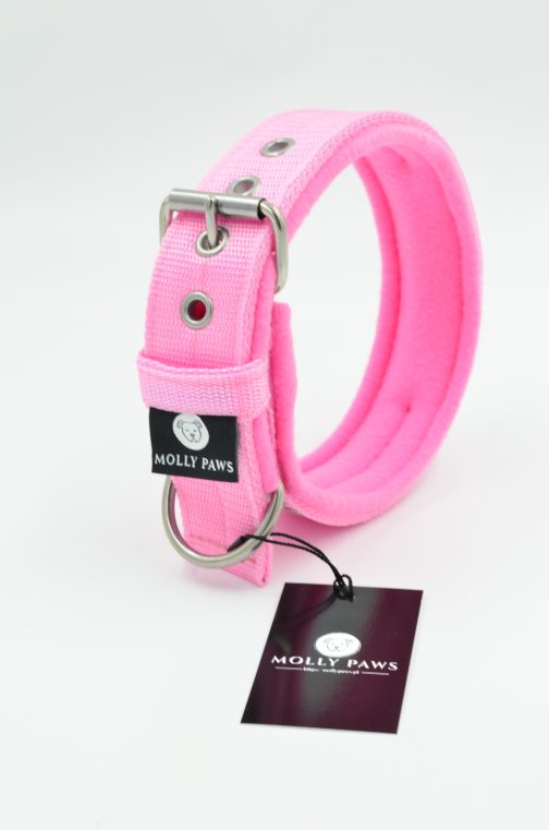 Obroża z polarem o sze.4cm Z Haftem STAL NIERDZEWNA - POLECANE