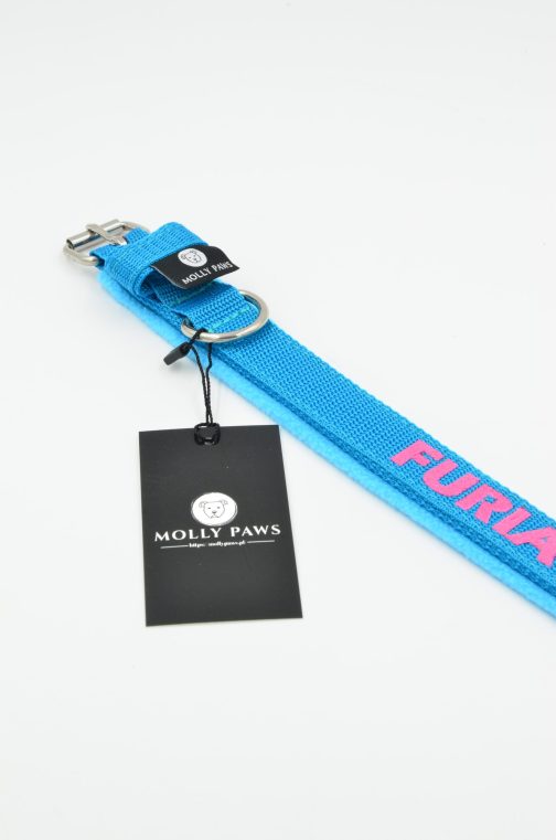 Obroża z polarem o szer. 2.5cm Z Haftem STAL NIERDZEWNA - POLECANE