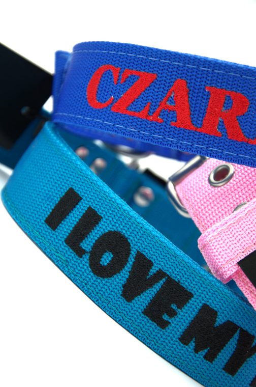 Obroża o szer. 4cm Z Haftem STAL NIERDZEWNA - POLECANE