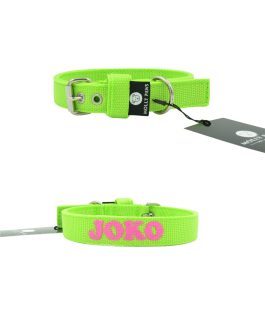 Obroża o szerokości 2.5cm z Haftem STAL NIERDZEWNA - POLECANE