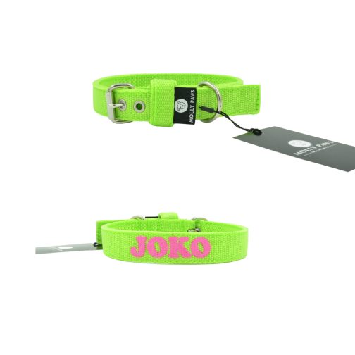 Obroża o szerokości 2.5cm z Haftem STAL NIERDZEWNA - POLECANE