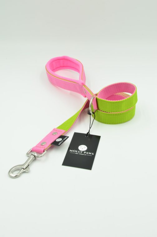 DSC_0018 Smycz dwukolorowa z rączką STAL NIERDZEWNA - POLECANE