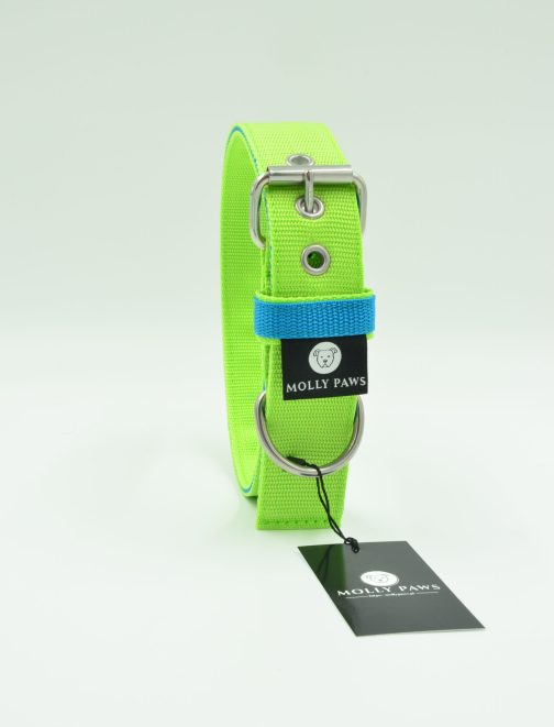 DSC_0196 Obroża DWUKOLOROWA o szer. 4cm Z Haftem STAL NIERDZEWNA - POLECANE