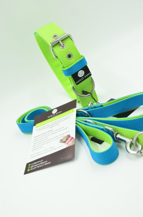 DSC_0202 Obroża DWUKOLOROWA o szer. 4cm Z Haftem STAL NIERDZEWNA - POLECANE