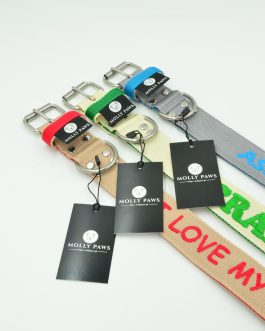 Obroża DWUKOLOROWA o szer. 4cm Z Haftem STAL NIERDZEWNA - POLECANE