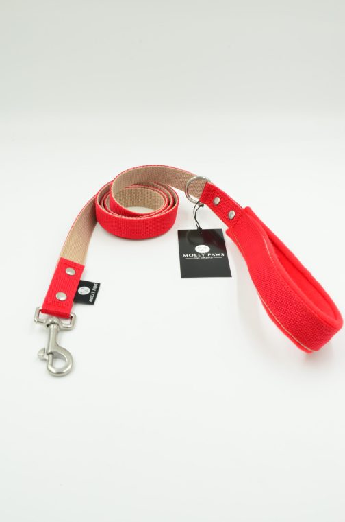 DSC_0323 Smycz dwukolorowa z rączką szer.2.5cm STAL NIERDZEWNA - POLECANE