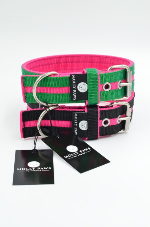 Obroża o szer. 4cm Kolorowa STAL NIERDZEWNA - POLECANE