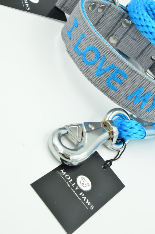 DSC_0674 Obroża DWUKOLOROWA o szer. 4cm Z Haftem STAL NIERDZEWNA - POLECANE