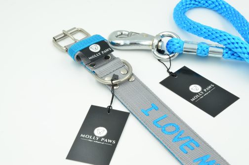 DSC_0681 Obroża DWUKOLOROWA o szer. 4cm Z Haftem STAL NIERDZEWNA - POLECANE