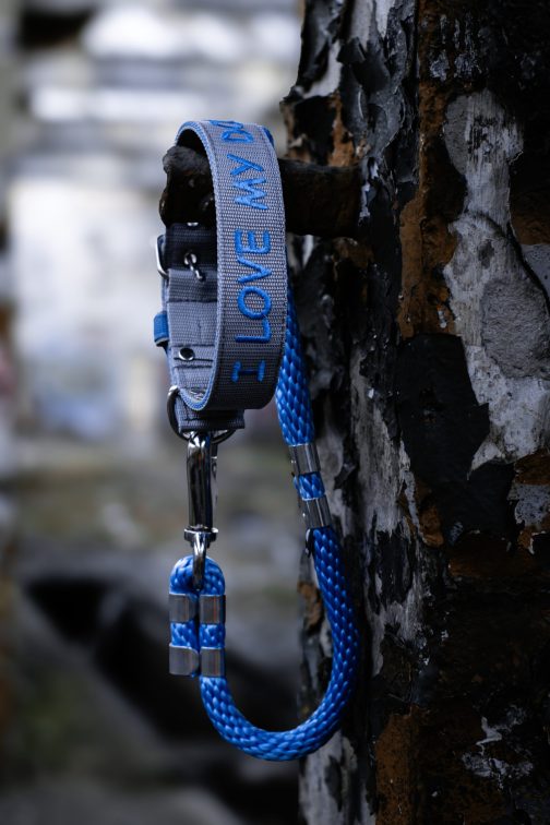 Smycz z liny dł. 65cm-do prowadzenia psa przy nodze