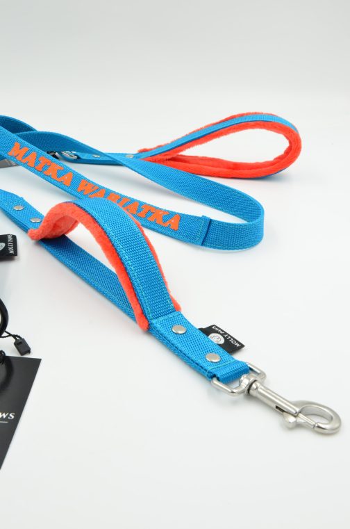 DSC_0023 Smycz z dodatkowym uchwytem i własny haft dł.165cm STAL NIERDZEWNA- POLECANE