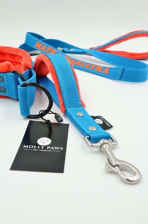 DSC_0028 Smycz z dodatkowym uchwytem i własny haft dł.165cm STAL NIERDZEWNA- POLECANE