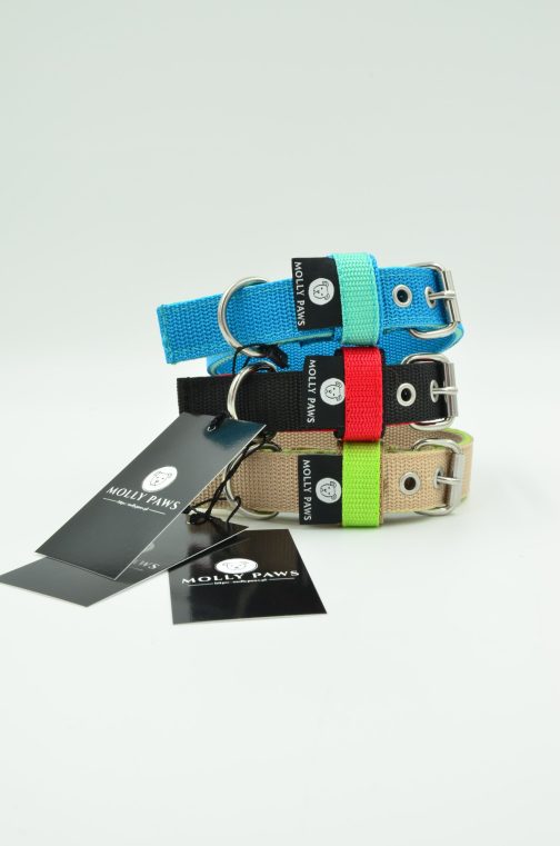 Kolorowa Obroża o szer. 3cm z haftem STAL NIERDZEWNA - POLECANE