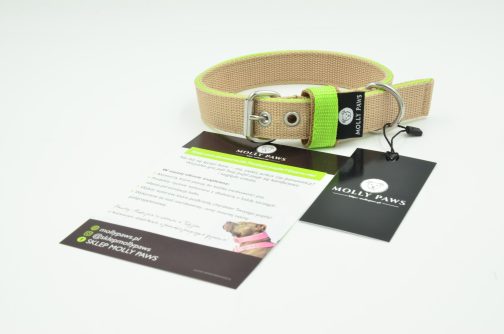 Kolorowa Obroża o szer. 3cm z haftem STAL NIERDZEWNA - POLECANE