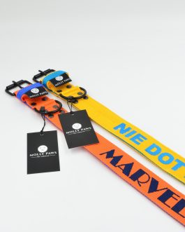 Obroża DWUKOLOROWA Lekka o szer. 4cm Z Haftem