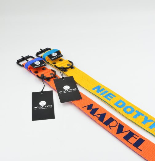 DSC_0613 Obroża DWUKOLOROWA Lekka o szer. 4cm Z Haftem