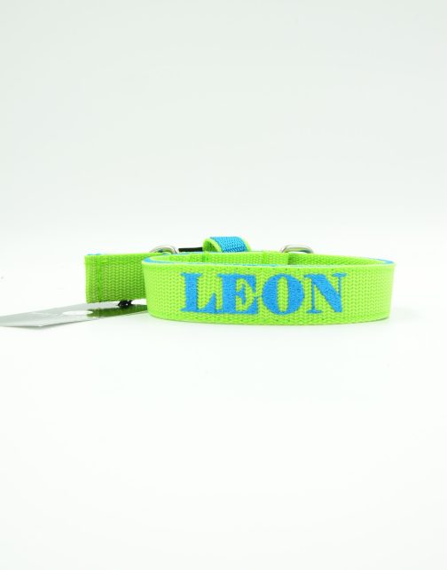 Kolorowa Obroża o szer. 3cm z haftem STAL NIERDZEWNA - POLECANE