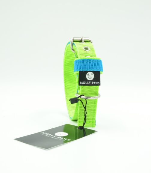 Kolorowa Obroża o szer. 3cm z haftem STAL NIERDZEWNA - POLECANE