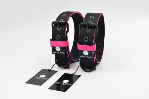 DSC_0747 Obroża DWUKOLOROWA Lekka o szer. 4cm Z Haftem