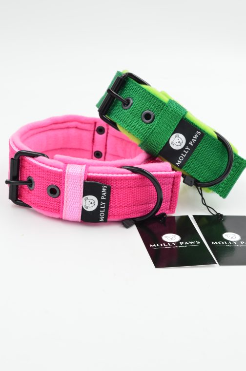 Lekka Obroża z uchwytem haftem i polarem o szerokości 4cm