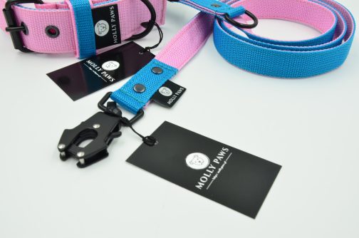 Smycz dwukolorowa z karabińczykiem taktycznym