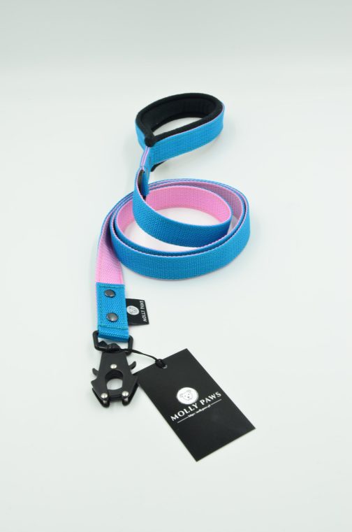 Smycz dwukolorowa z karabińczykiem taktycznym