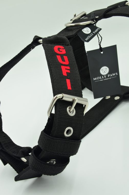 DSC_0071 Szelki o szerokości 4cm Z HAFTEM STAL NIERDZEWNA- POLECANE