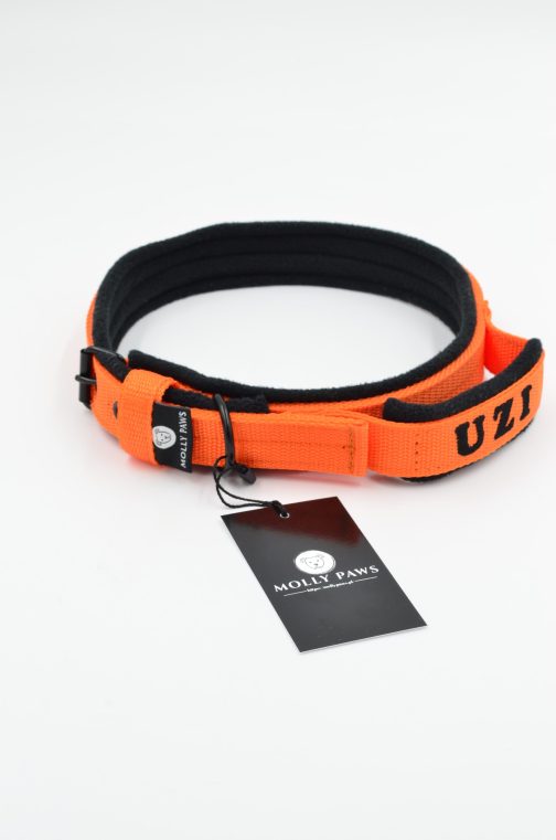 Lekka Obroża z Uchwytem o szer.2.5 z haftem