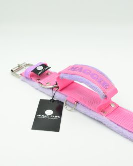 Obroża z uchwytem haftem i polarem o szer.5cm STAL NIERDZEWNA- POLECANE