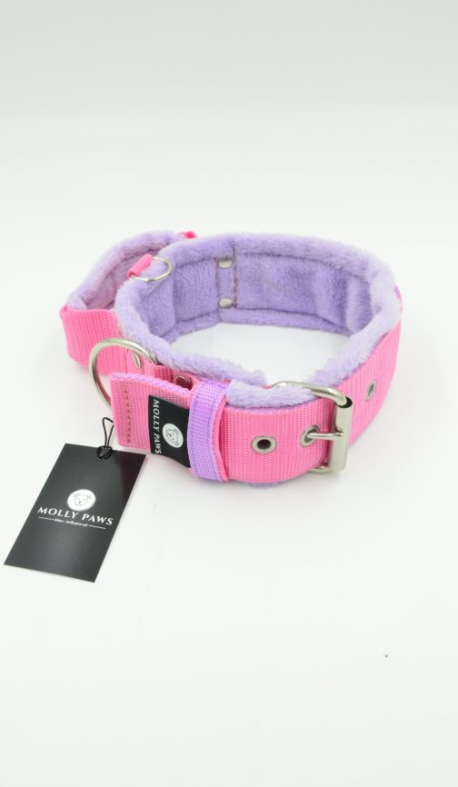 Obroża z uchwytem haftem i polarem o szer.5cm STAL NIERDZEWNA- POLECANE