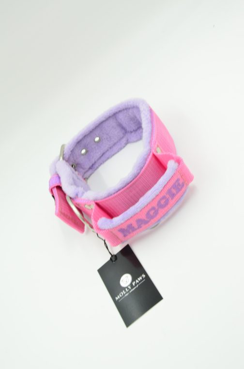 Obroża z uchwytem haftem i polarem o szer.5cm STAL NIERDZEWNA- POLECANE