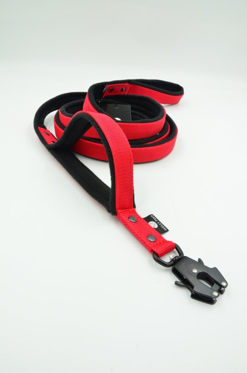 Smycz polarowa z dodatkowym uchwytem i haftem