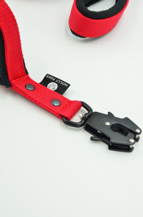 Smycz polarowa z dodatkowym uchwytem i haftem