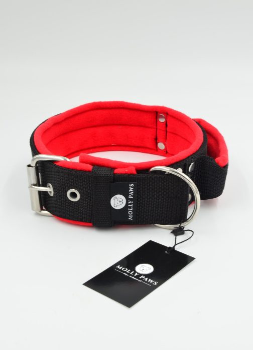 Obroża z uchwytem haftem i polarem o szer.5cm STAL NIERDZEWNA- POLECANE