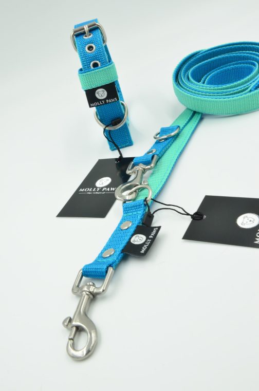 Kolorowa Obroża o szer. 3cm z haftem STAL NIERDZEWNA - POLECANE