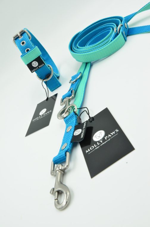 Kolorowa Obroża o szer. 3cm z haftem STAL NIERDZEWNA - POLECANE