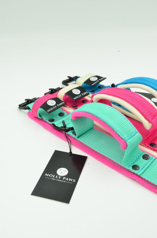 DSC_0810 Obroża dwukolorowa z Polarem i Uchwytem o szerokości 4cm