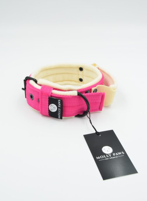 DSC_0966 Lekka Obroża z uchwytem i haftem dwa kolory szer. 4cm