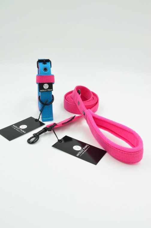 Lekka Kolorowa Obroża o szer, 2.5cm z haftem