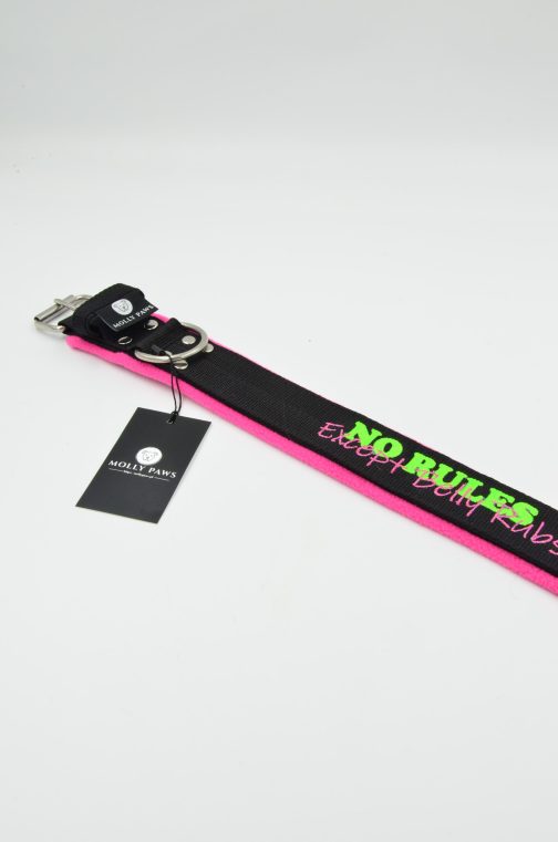 Obroża z podwójnym haftem i polarem STAL NIERDZEWNA- POLECANE